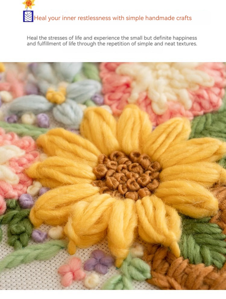 Handmade diy material package wool flower+Free Tutorials