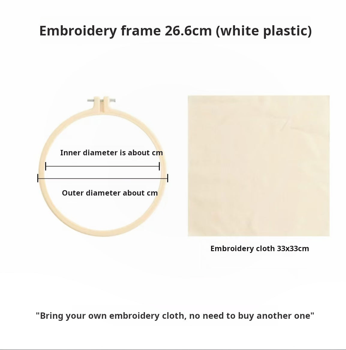 Embroidery bandage 19.2 cm (white plastic)